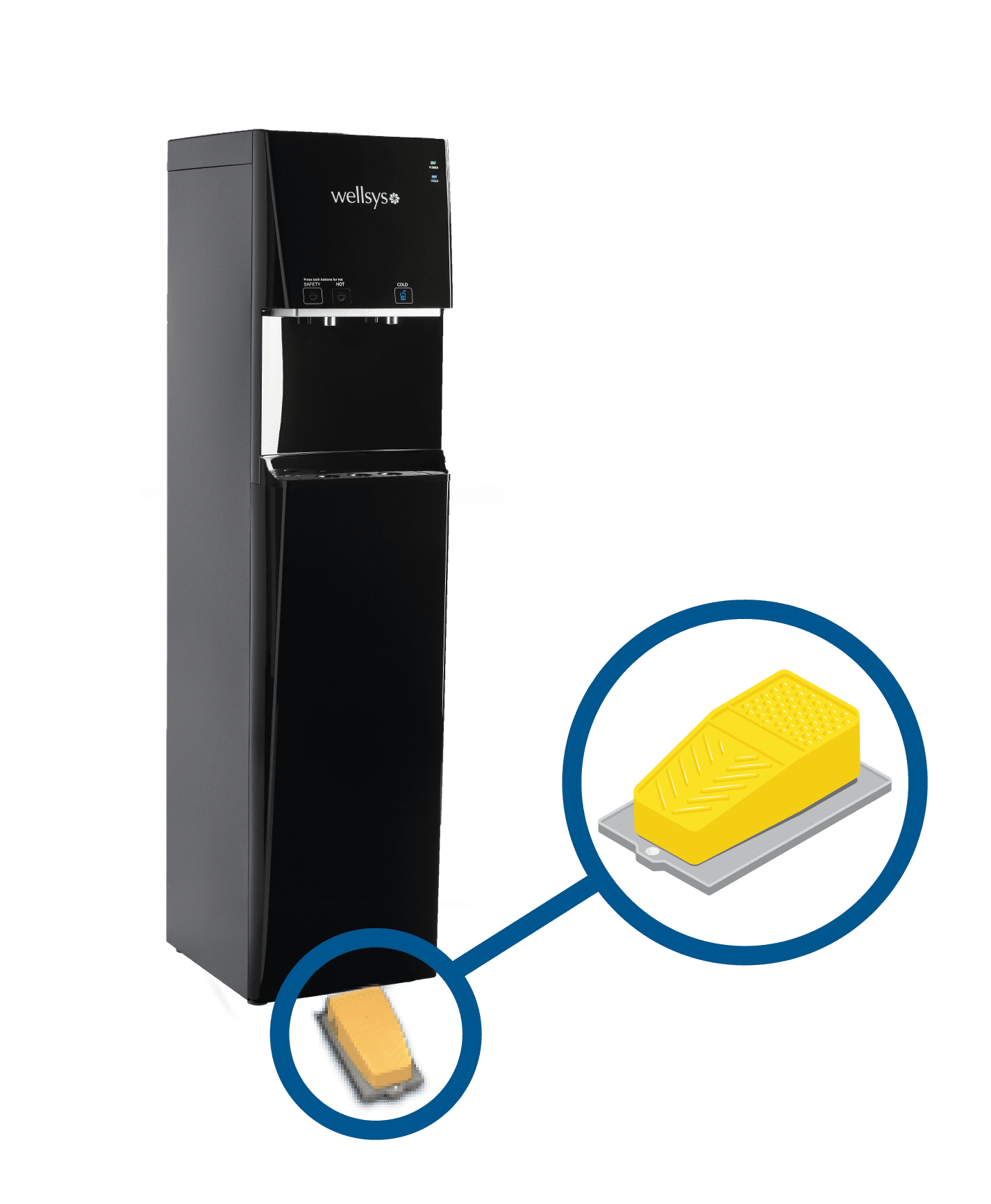 WS7000 bottleless water cooler with single foot pedal
